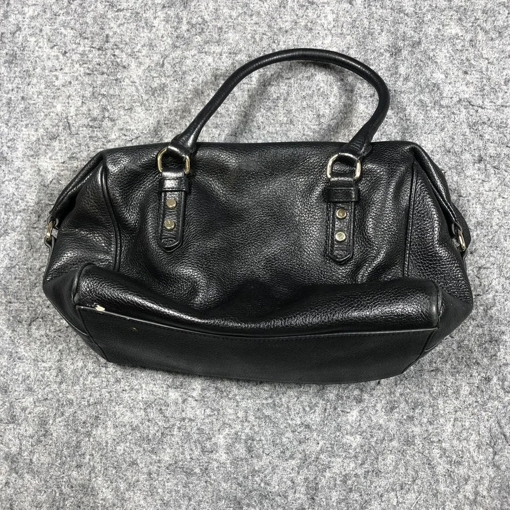 Kate Spade Satchel Bag Womens Medium Black Leather Top Handle Zip Shoulder Purse